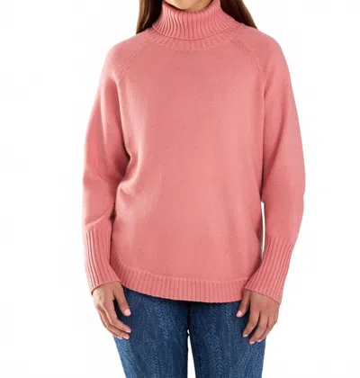 Fdj Long Sleeve Turtleneck Sweater In Light Coral In Pink