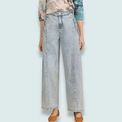 Fdj Loose High Rise Wide Leg Jeans In Powder Wash In Multi