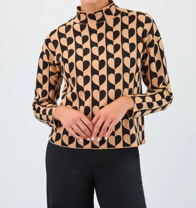 Fdj Love Jacquard Sweater In Black/tan In Multi