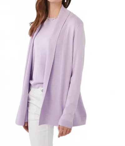 Fdj Lucia Long Sleeve Cardigan In Wild Pansy In Purple