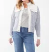 Fdj Margot Mixed Media Jacket In Indigo Mix In Multi