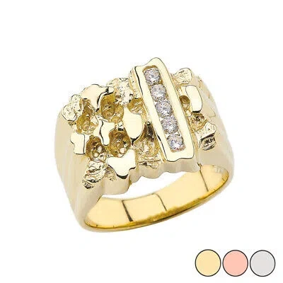 Pre-owned Fdj Men's Gold Nugget Ring In (yellow/rose/white) In Yellow Gold