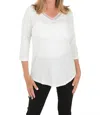 Fdj Mesh V-neck Top In White In White
