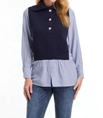 FDJ MIX MEDIA SWEATER IN NAVY