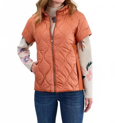 Fdj Mixed Media Vest In Bronze In Gold