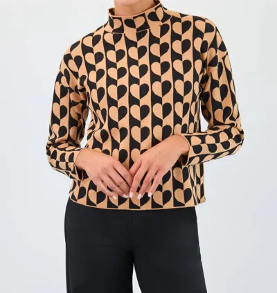 Fdj Mock Neck Jacquard Sweater In Love Jacquard In Multi