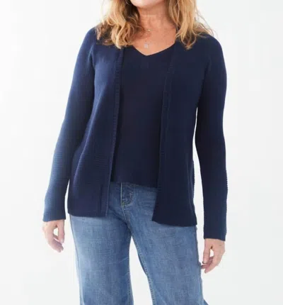 Fdj Nadia Textured Cardigan In Navy In Blue