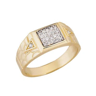 Pre-owned Fdj Nugget Mens Ring In Yellow Gold In White