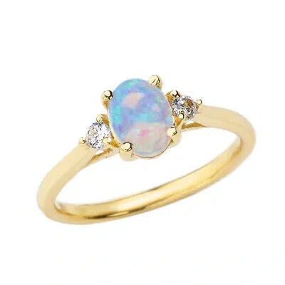 Pre-owned Fdj October Birthstone And White Topaz Promise Ring In Gold (yellow/rose/white) In Yellow Gold