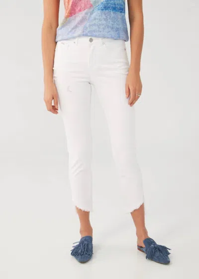 Fdj Olivia Hi-low Hem Slim Ankle In White