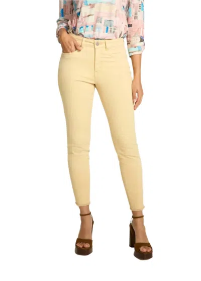 Fdj Olivia Mid Rise Skinny Jeans In Gold In Yellow