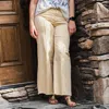 Fdj Olivia Mid Rise Wide Leg Pants In Yellow In Gray
