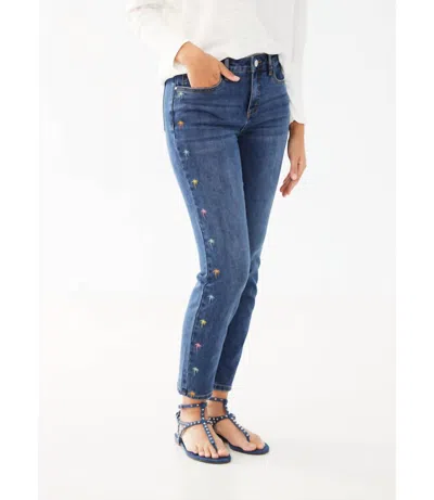 Fdj Olivia Pencil Ankle Pants In Medium Wash In Blue