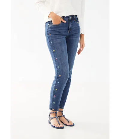 Fdj Olivia Pencil Ankle Pants In Medium Wash In Multi