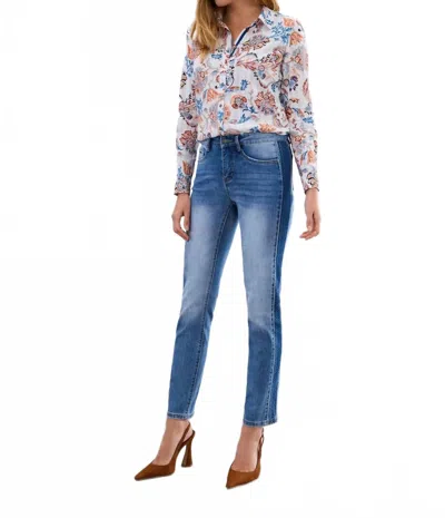 Fdj Olivia Pencil Leg Jean In Medium Wash In Multi
