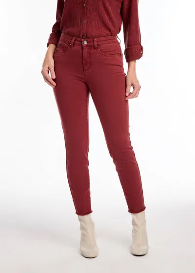 Fdj Olivia Slim Ankle Denim In Rust In Red
