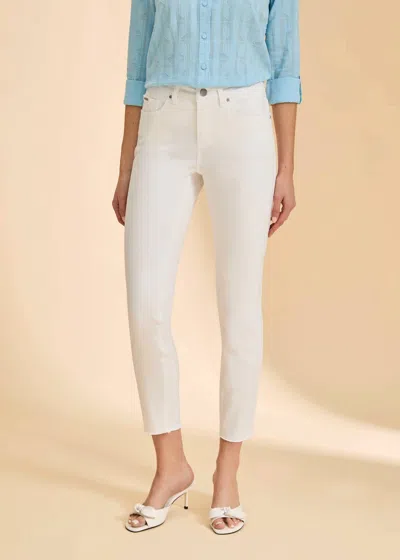 Fdj Olivia Slim Ankle Jeans In White