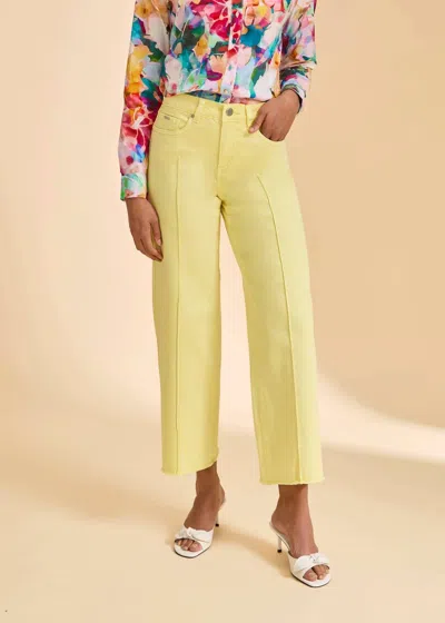Fdj Olivia Wide Ankle Denim Pants In Pineapple In Multi