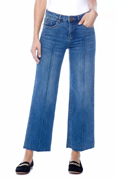 Fdj Olivia Wide Ankle Length Jeans In Blue