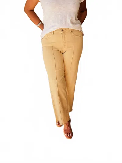 Fdj Olivia Wide Leg Ankle Jeans In Yellow In Orange