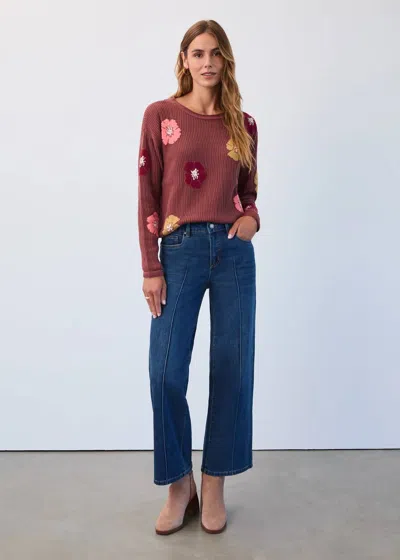 Fdj Olivia Wide Leg Denim Ankle Jeans In Dark Indigo In Purple