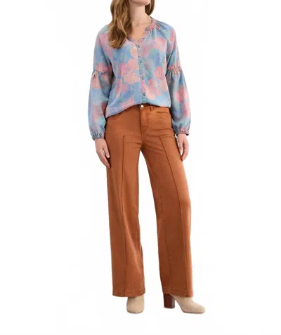 Fdj Olivia Wide Leg Denim Pant In Bronze In Brown