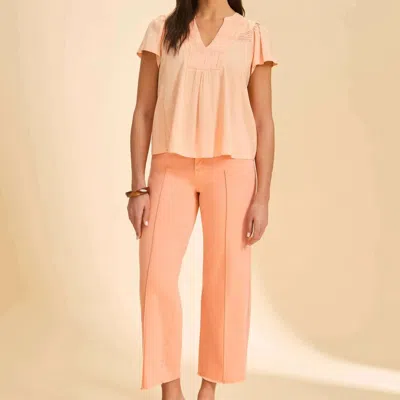 Fdj Olivia Wide Leg Jean In Cantaloupe In Orange