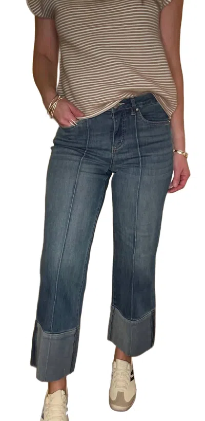 Fdj Olivia Wide Leg Jeans In Medium Wash In Blue