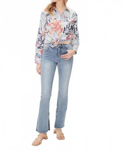 Fdj Olivia With Slits Bootcut Jean In Medium Wash In Blue