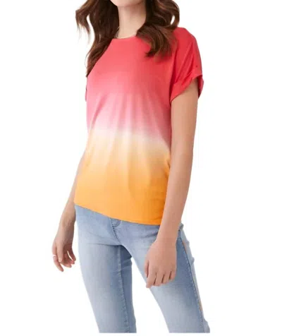 Fdj Ombre Short Sleeve Top In Multi