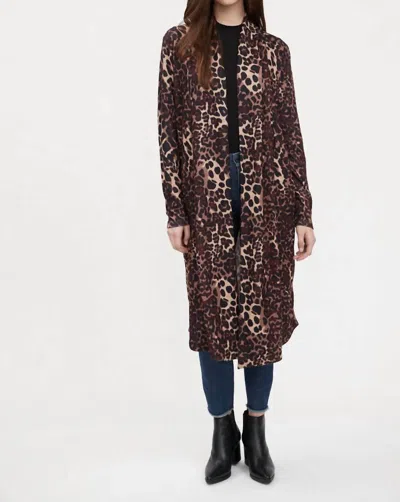 Fdj Open Long Cardigan In Animal Print In Multi