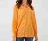 Fdj Orange Wash Button Up In Papaya In Orange
