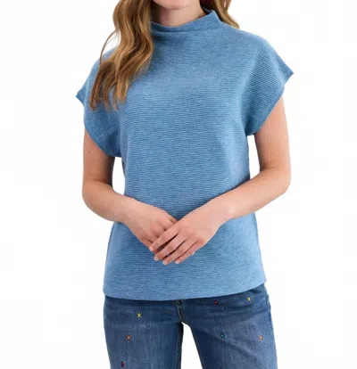 Fdj Ottoman Cap Sleeve Sweater In Indigo In Blue