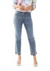 Fdj Pari Pull-on Straight Ankle Jeans In Light Blue In Blue