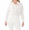 Fdj Patchwork Long Sleeve With Eyelets Tunic In White In Animal Print