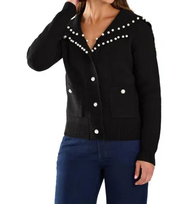 Fdj Pearl Embellishment Cardigan In Black