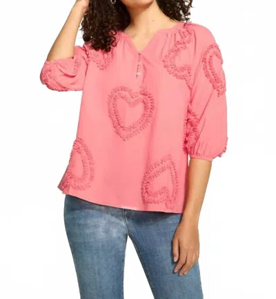Fdj Peasant Top In Coral In Pink
