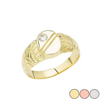 Pre-owned Fdj Pinky Nugget Solitaire Ring In Gold (yellow/rose/white) In Yellow Gold