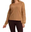 Fdj Pointelle Long Sleeve Sweater In Cafe In Brown