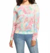 Fdj Pointelle Printed Sweater In Grand Floral In Multi