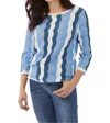Fdj Pointelle Wave Sweater In Blueberry Smoothie In Blue