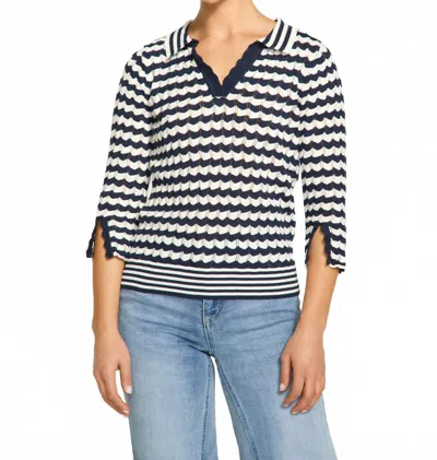 Fdj Polo Sweater In Navy In Blue