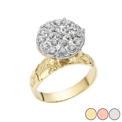 Pre-owned Fdj Popcorn Nugget 13.60mm Solitaire Ring In Gold (yellow/rose/white) In Yellow Gold