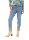 Fdj Portia Pull On Pencil Ankle Denim Jeans In Blue And Gold In Multi