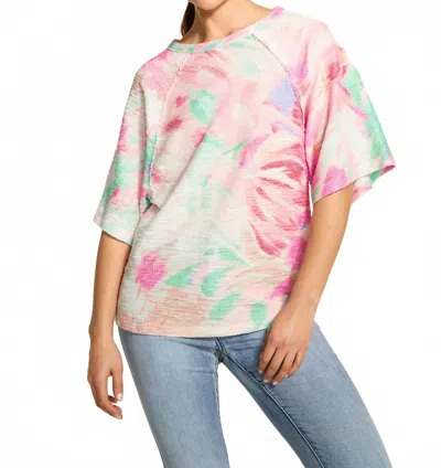 Fdj Printed 3/4 Sleeves Top In Patrizia In Pink