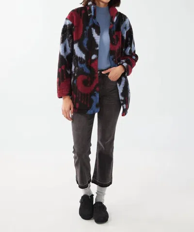 Fdj Printed Terry Shacket In Multi