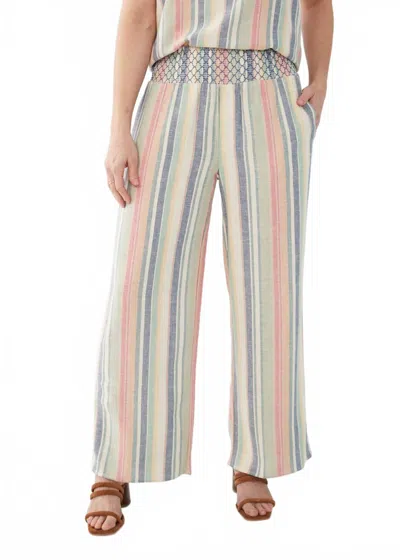 Fdj Pull On Ankle Wide-leg Pant In Sorbet Stripe In Multi