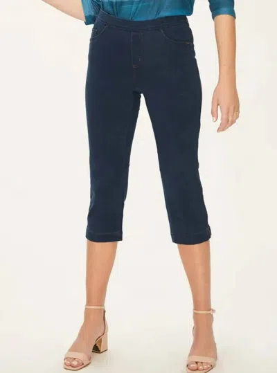 Fdj Pull On Capri Pants In Dark Indigo