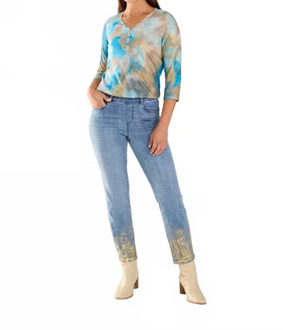 Fdj Pull-on Pencil Ankle Denim In Denim Blue In Multi