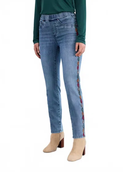 Fdj Pull-on Pencil Ankle Denim In Medium Wash In Blue